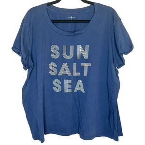Lou & Grey Sun Salt Sea Embroidered Navy Blue Relaxed T-Shirt XL